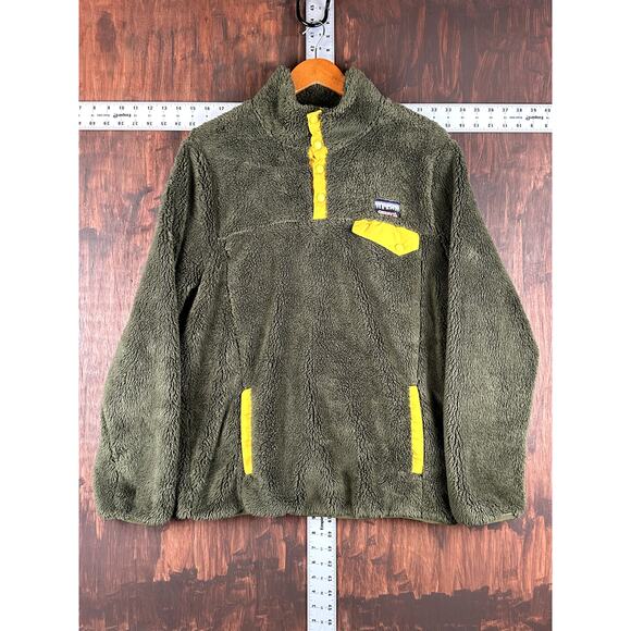 Gerry Hi Pule Half Snap Sweater Fleece Sherpa Jacket Pullover Green Mens Large - Picture 1 of 6